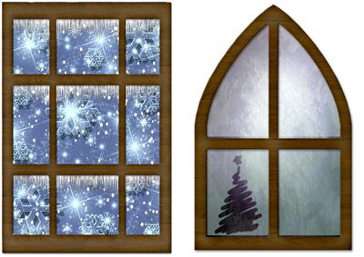 Windows Vintage Chrstmas