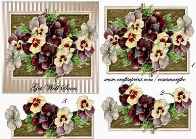 Vintage Pansies Get Well Soon