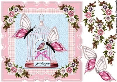 Scallop Topper Birdhouse & Butterflies