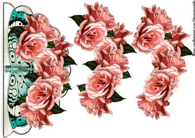 Envelop Topper Vintage Roses and Butterflie