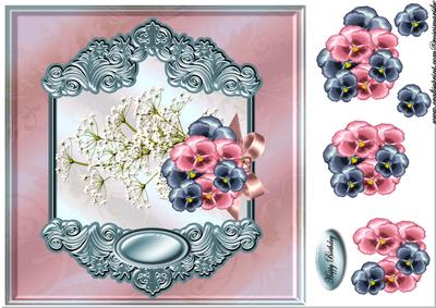 Topper Pansys in Ornament Frame
