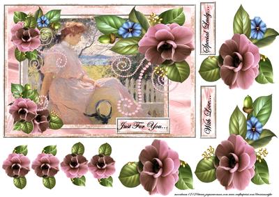 Vintage Lady and Camellias