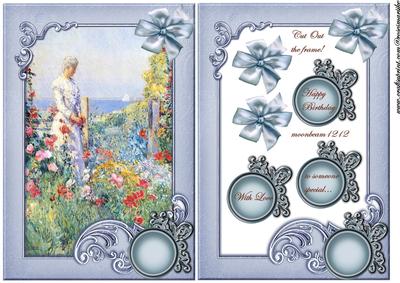 Vintage Lady in Cut Out Frame