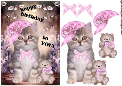 Birthday Girl Cute Kitten
