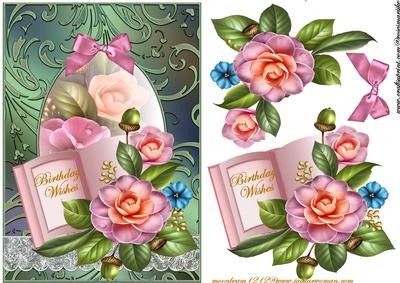 Camelia Book in Green and Pink