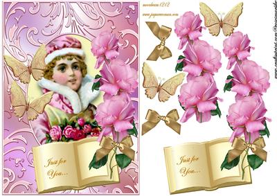 Winter Girl in Pink and Gold