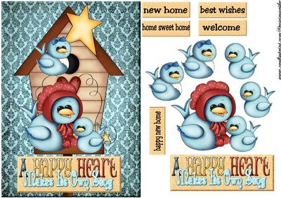 Country Happy Heart Birdhouse