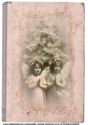 A4 Christmas Vintage Book Background Paper