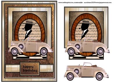 Male Card Vintage Car Birthday