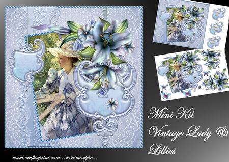 Mini Kit Vintage Lady & Lillies