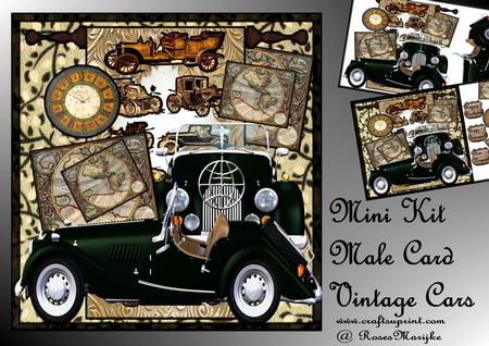 Mini Kit Vintage Cars Male Card