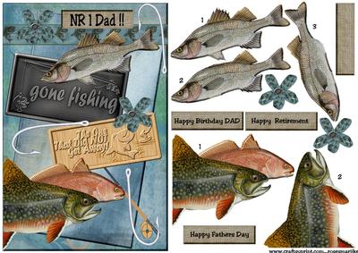 Male Card Gone Fishing
