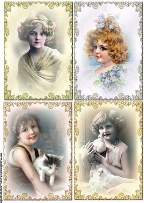 4 Vintage Girl Toppers