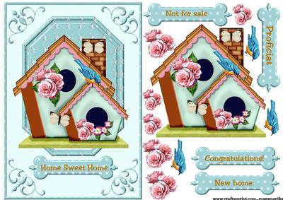 New Home Birdhouse Vintage Roses