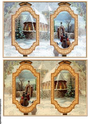 Toppers Christmas Vintage Church