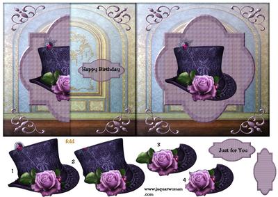 No Hole Fold Back Vintage Hat & Roses