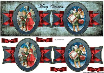 Large Dl Vintage Christmas Panels