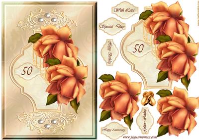 Golden Roses Wedding & Birthday 50 Year