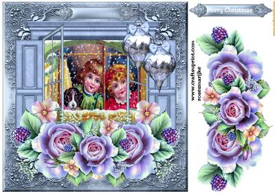 Window Vintage Children Christmas