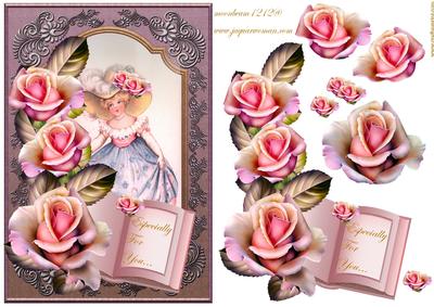 Vintage Girl and Roses