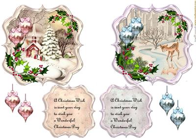 Christmas Vintage Toppers & Inserts