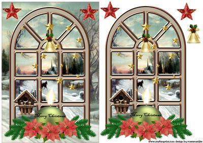 Vintage Window Snowscene