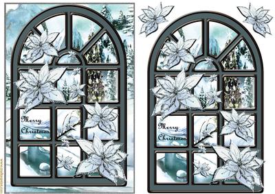 Christmas Window Ice Bleu