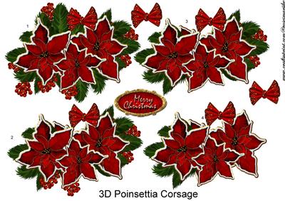3D Poinsettia Corsage