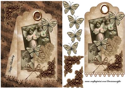 Vintage Tags with Children @ Butterflies
