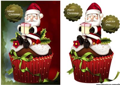 Cupcake Santa Quick Card