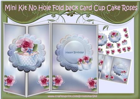 Mini Kit No Hole Fold Back Card Cupcake Roses