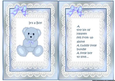Topper & Insert with Verse Baby Boy