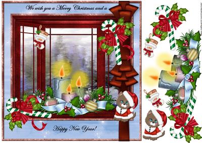 Bay Window Christmas Candles