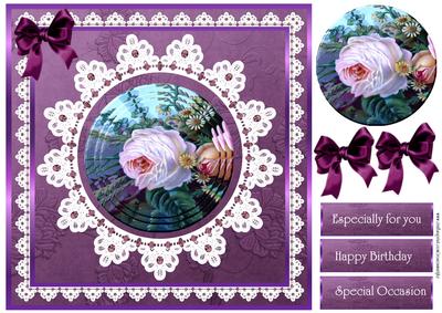 Vintage Roses in Purple Lace