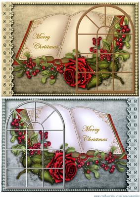 Vintage Christmas Book Toppers