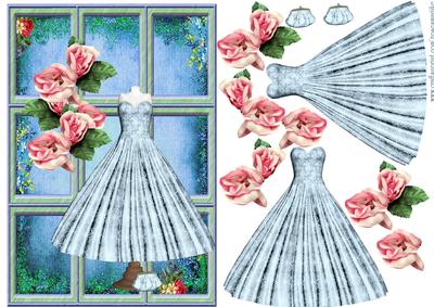 Ball Gown Vintage Roses Window