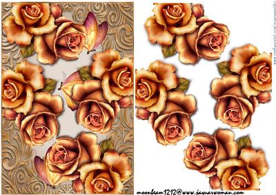 Golden Roses and Butterflies
