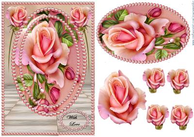 Romantic Roses in Pearl Frame