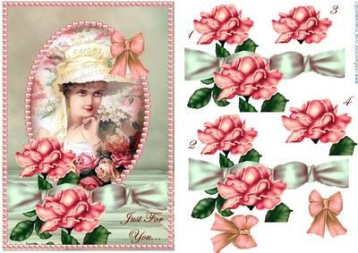 Lady with Hat in Pearl Frame