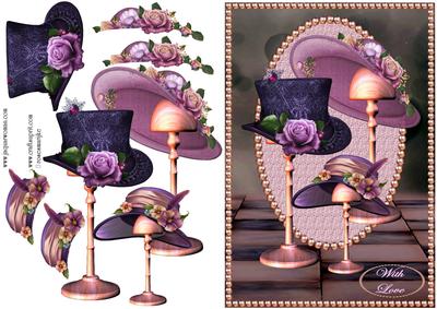 Vintage Hats in Pearl Frame