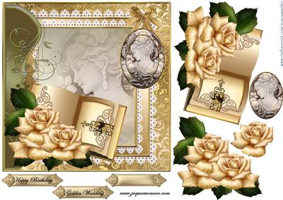 Golden Wedding/birthday Book, Cameo & Roses