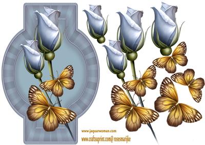 Shield Roses and Butterflies