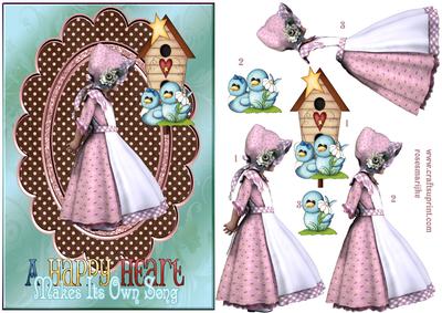 Bonnet Girl with Birdies