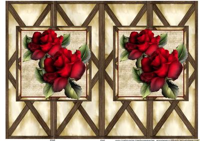 Fold Back Red Roses Vintage Background