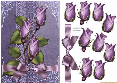 Lilac Rosebuds & Satin Bow