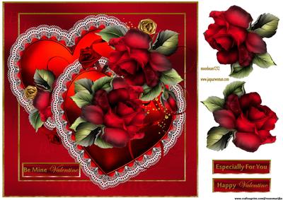 Valentine Hearts and Red Roses