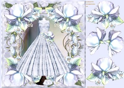 Ball Gown and Bleu Roses