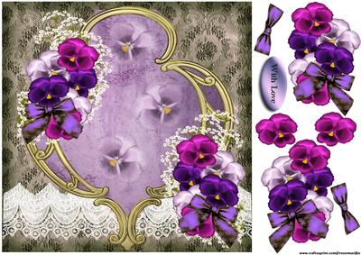 Art Deco Frame Pansys Corsage