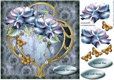 Art Deco Frame Porcelain Roses