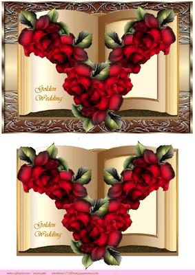 Book Golden Wedding & Red Roses